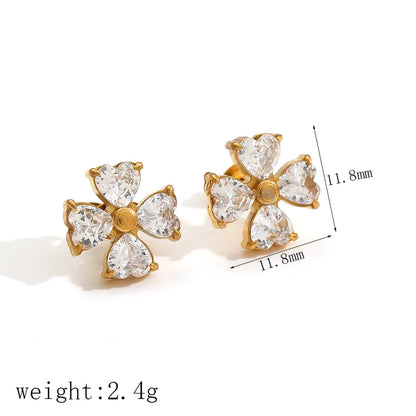 Clover Diamond CZ Studs || DV156