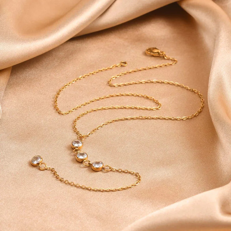 Stellar Drop Lariat Necklace || DV354
