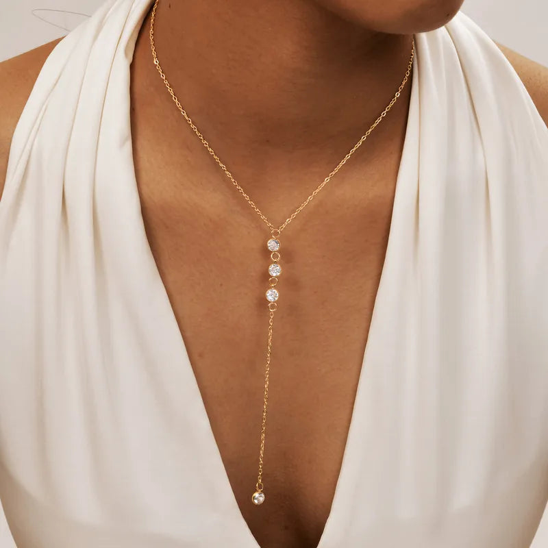 Stellar Drop Lariat Necklace || DV354