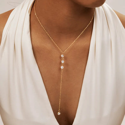 Stellar Drop Lariat Necklace || DV354