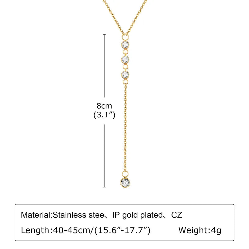 Stellar Drop Lariat Necklace || DV354