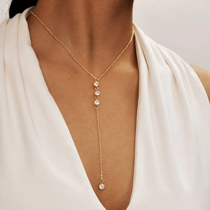 Stellar Drop Lariat Necklace || DV354