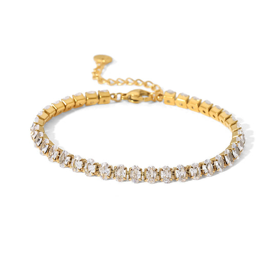 Radiant Oval Tennis Bracelet || DV411