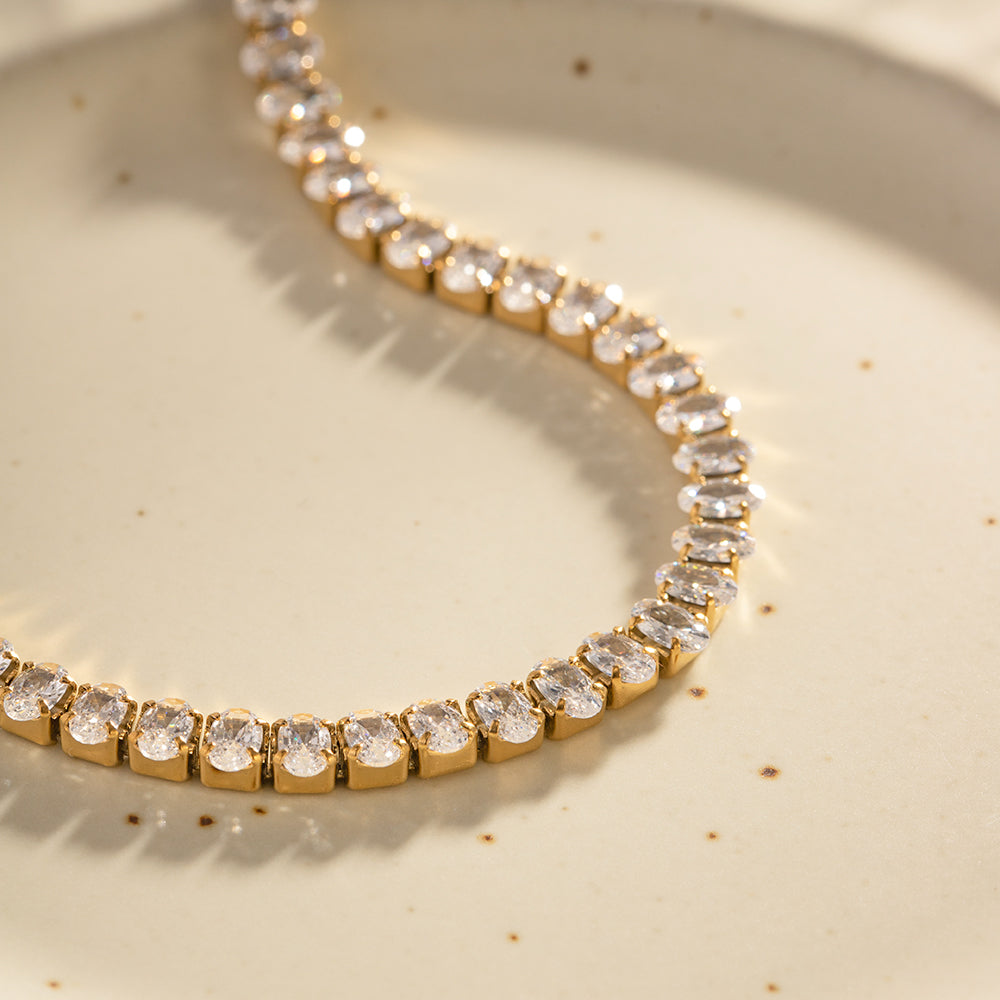 Radiant Oval Tennis Bracelet || DV411