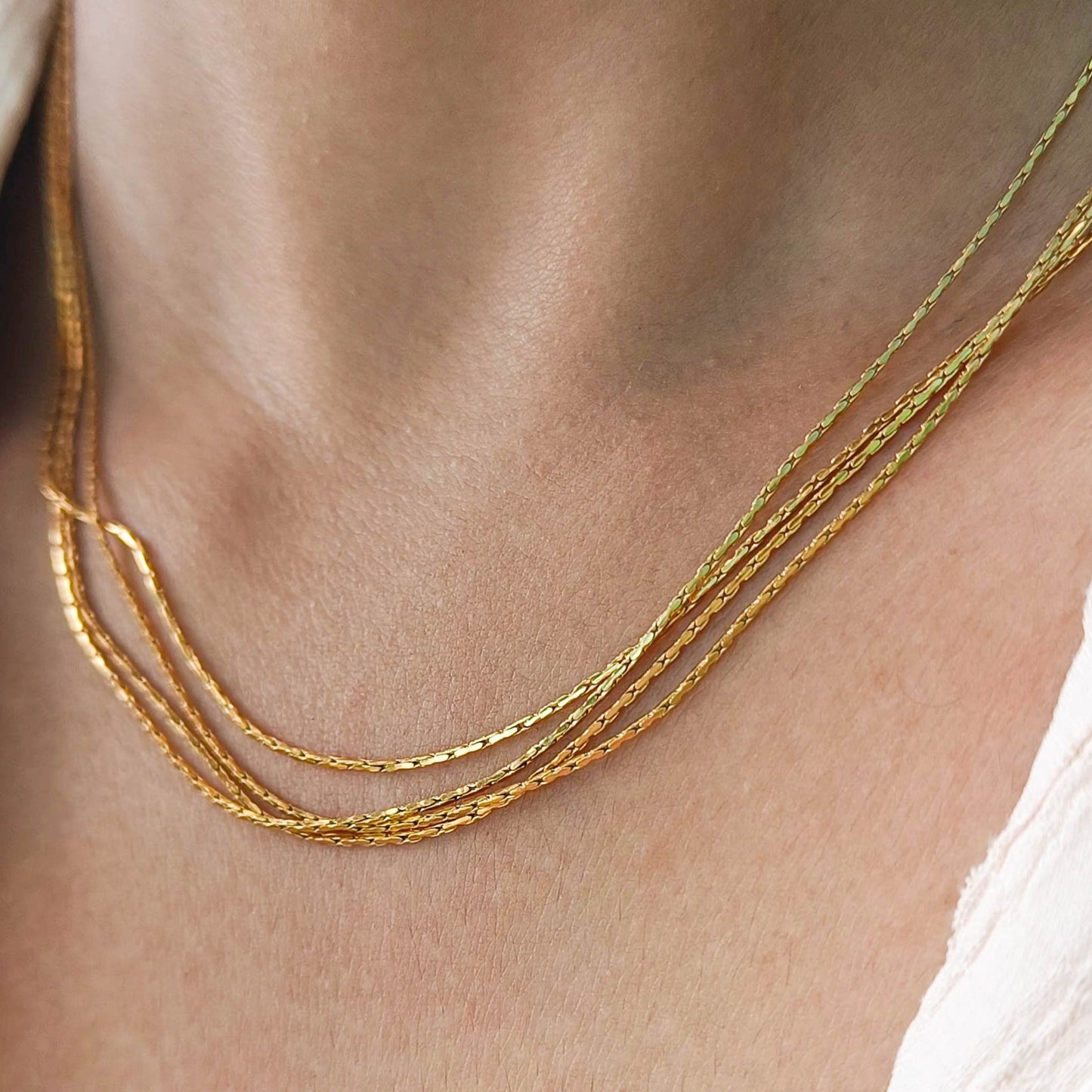 Golden Cascade Multi-Layer Necklace || DV07