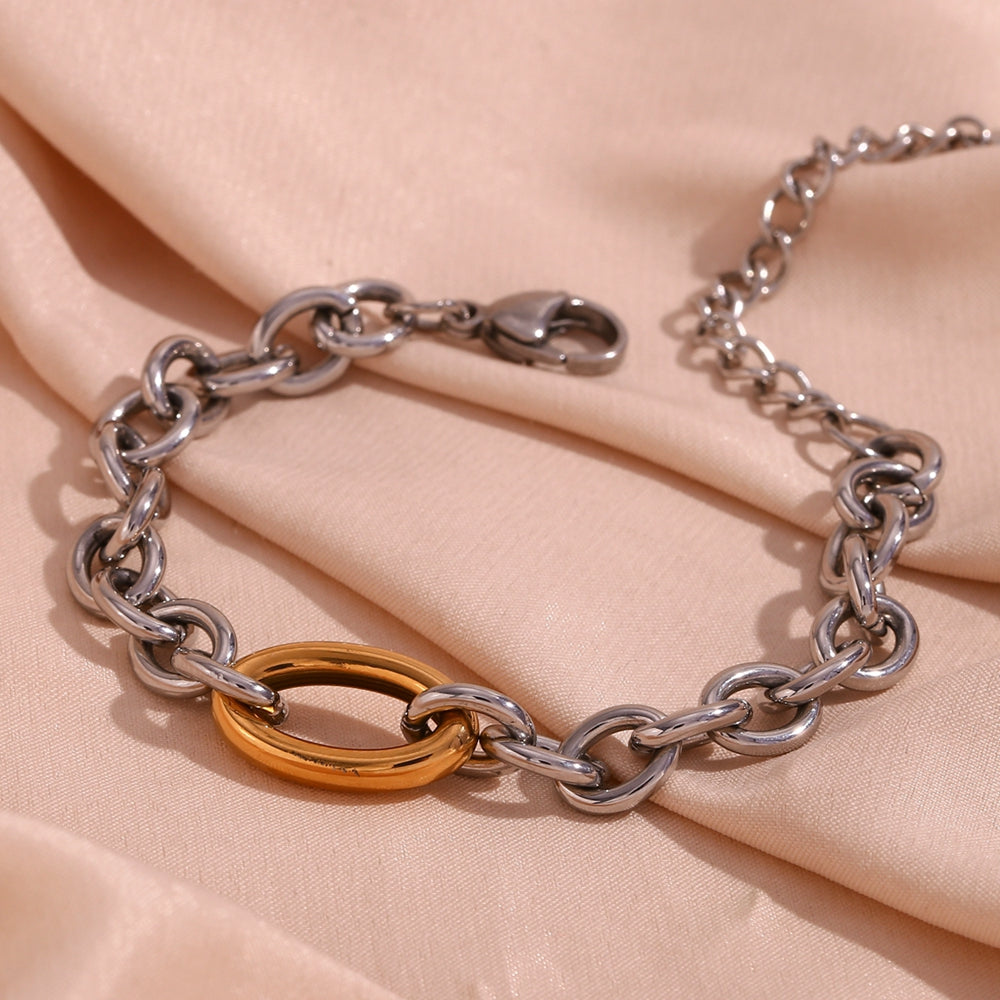 Two-Tone Chain Link UNISEX Bracelet || DV56