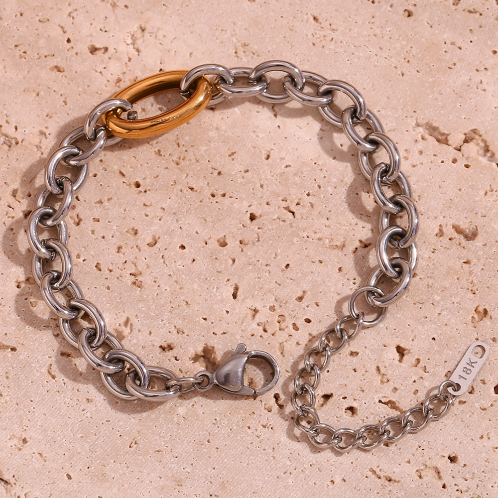 Two-Tone Chain Link UNISEX Bracelet || DV56
