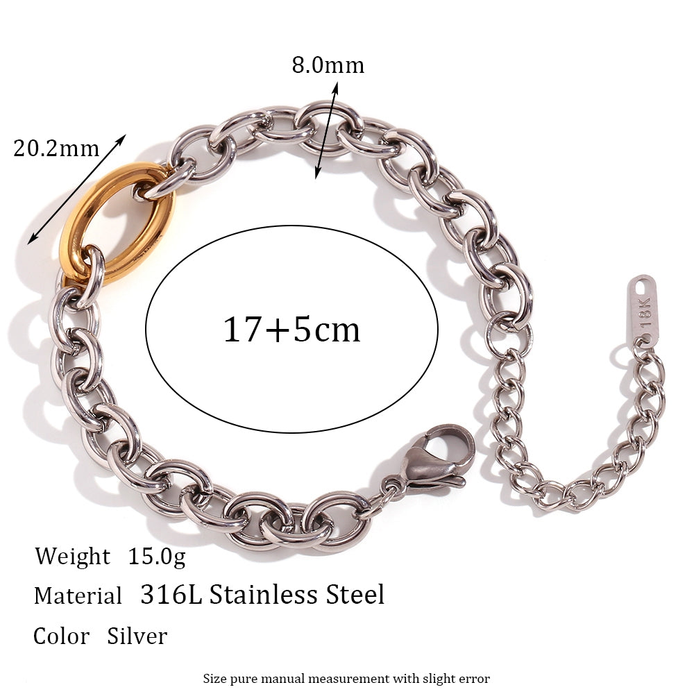 Two-Tone Chain Link UNISEX Bracelet || DV56