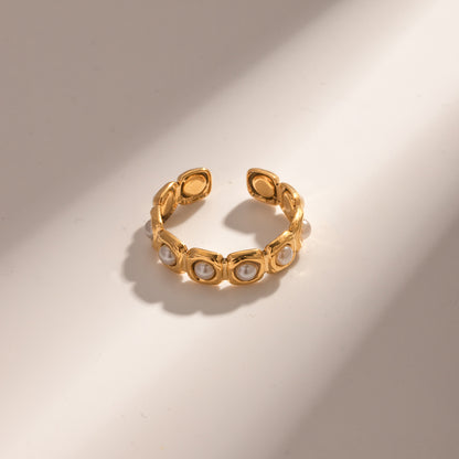 Open Ring with Pearl Accents || DV24