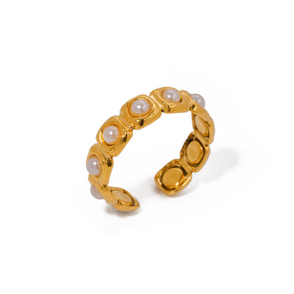Open Ring with Pearl Accents || DV24