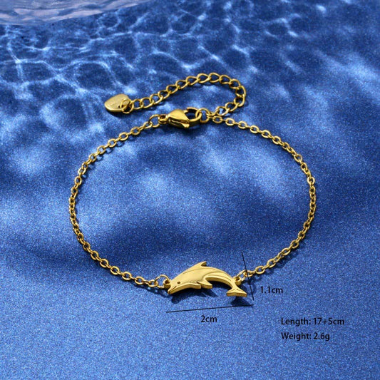 Golden Dolphin Chain Bracelet || DV81