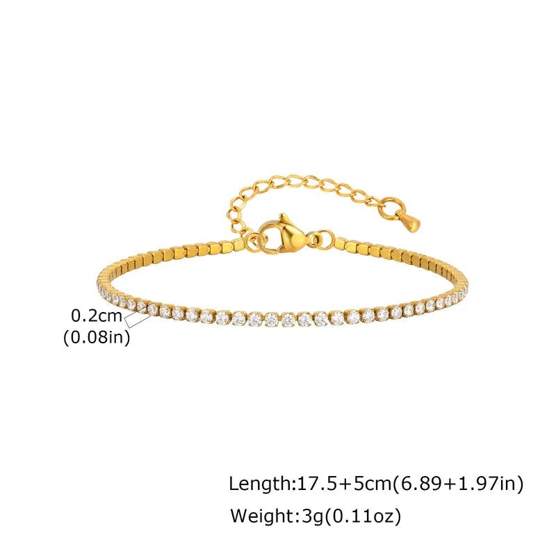 Tennis Bracelet 2mm sized stones  || DV409