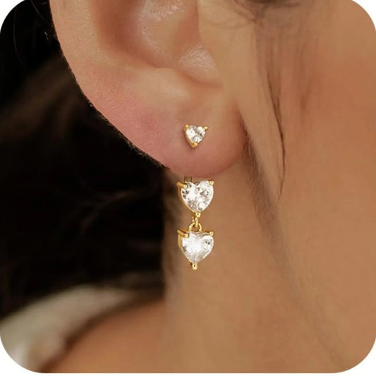 Blush Heart Drop Earrings || DV503