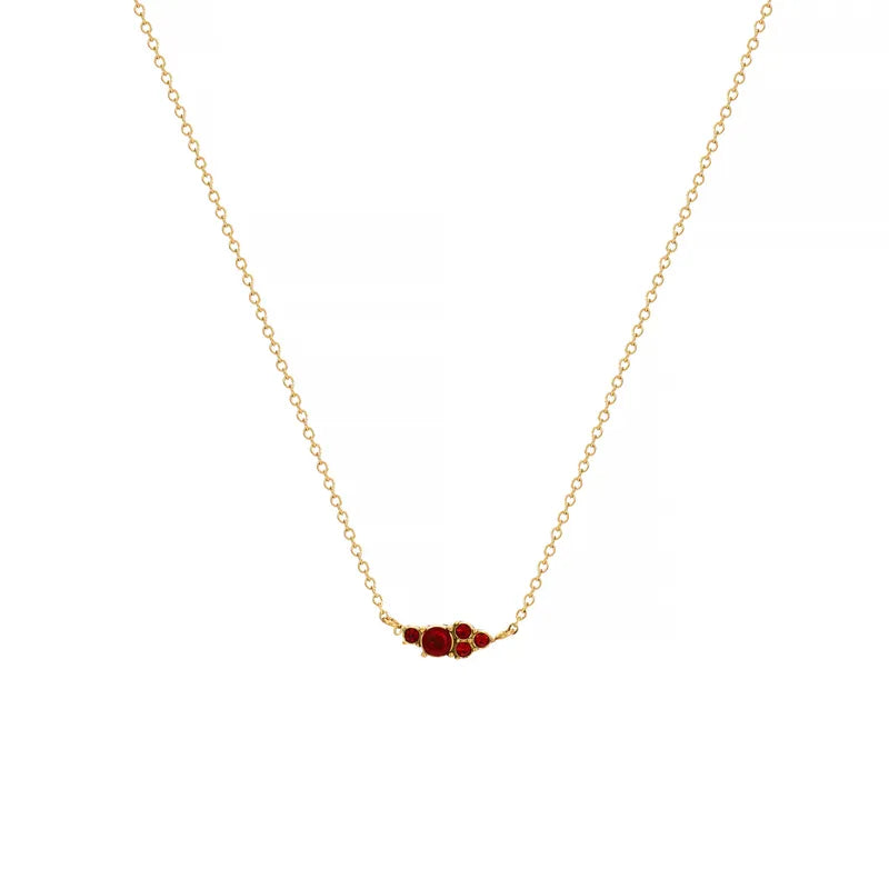 Ruby Cluster Necklace || DV309