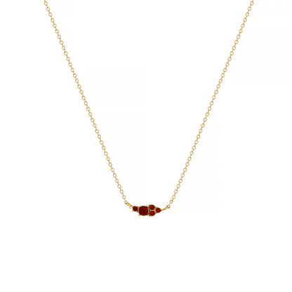 Ruby Cluster Necklace || DV309