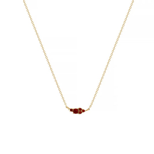 Ruby Cluster Necklace || DV309