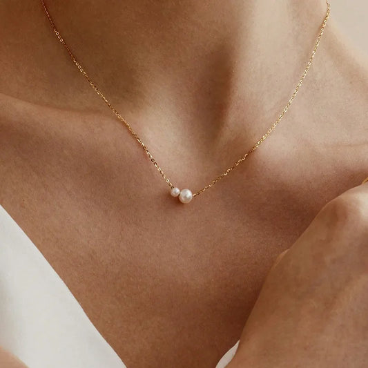 Duo Pearl Necklace || DV95