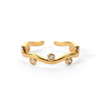 Golden Wave Diamond Ring  || DV111
