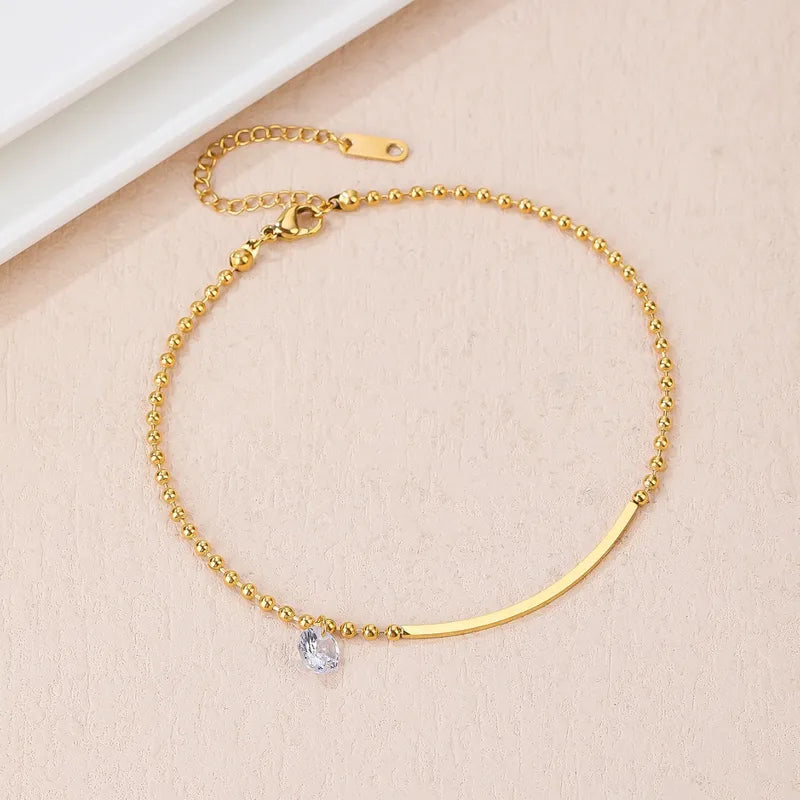 Crystal Bar Anklet - Single || DV236