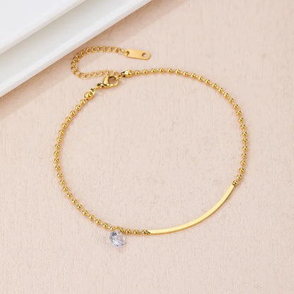 Crystal Bar Anklet - Single || DV236