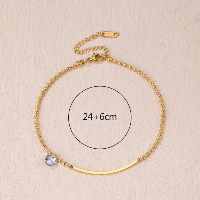 Crystal Bar Anklet - Single || DV236