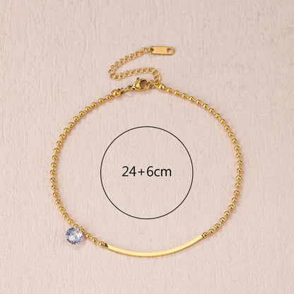 Crystal Bar Anklet - Single || DV236