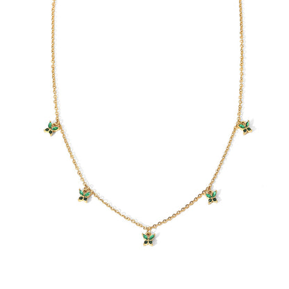 Butterfly Necklace In Emerald Green || DV352