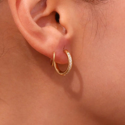 Duo Luxe Crystal Hoops || DV200